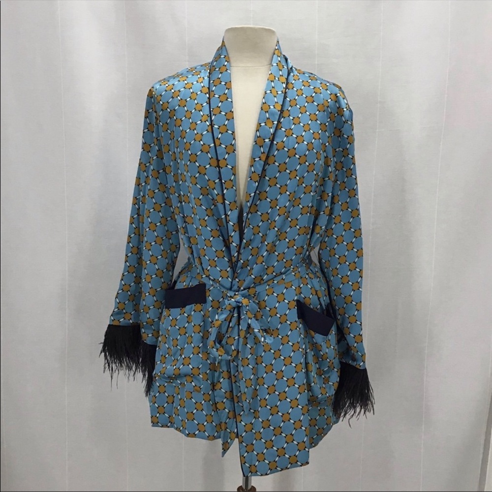 Zara Flowing blazer feather Retro Boho Kimono